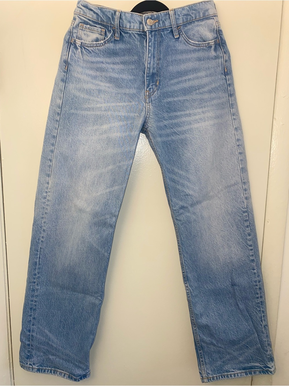 ZARA Women’s High Rise Straight Leg Jeans Size 6 Light Wash Blue